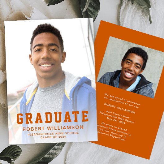 Foto verbrand Sinaasappel Sportief Afstuderen Aank Kaart