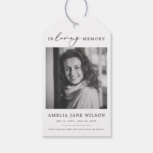 Foto Vergeet mij niet Seed Packet Memorial begrafe Cadeaulabel (Achterkant)