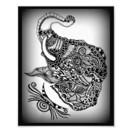 Foto-Vergrößerung ZenZia Elefant Foto Afdruk