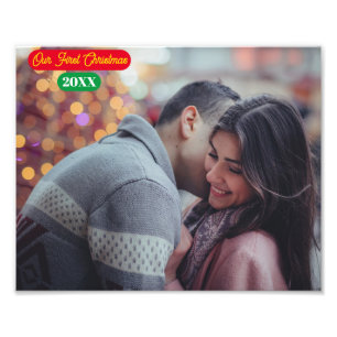Foto vergroting - Onze eerste Kerstmis - Foto/Jaar Afdruk