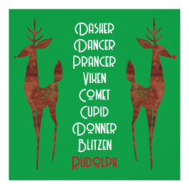 Foto vergroting - Santa's rendieren - Rudolph Afdruk