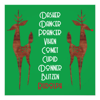 Foto vergroting - Santa's rendieren - Rudolph Afdruk