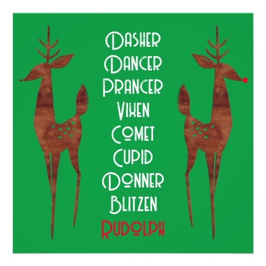 Foto vergroting - Santa's rendieren - Rudolph Afdruk (Voorkant)