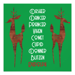 Foto vergroting - Santa's rendieren - Rudolph Foto Afdruk