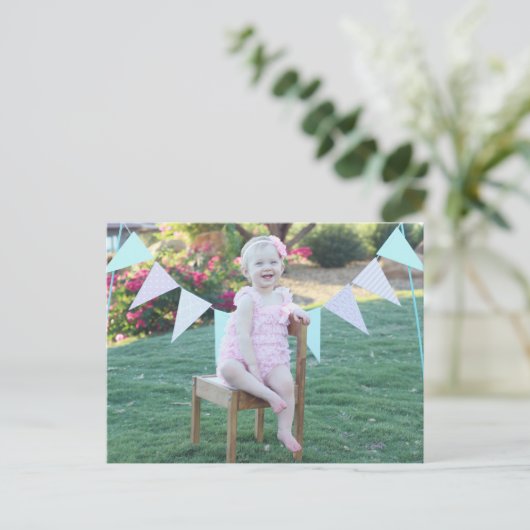 Foto Verjaardag Bedankt Card Briefkaart (Staand voorkant)