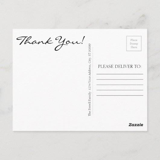 Foto Verjaardag Bedankt Card Briefkaart (Achterkant)