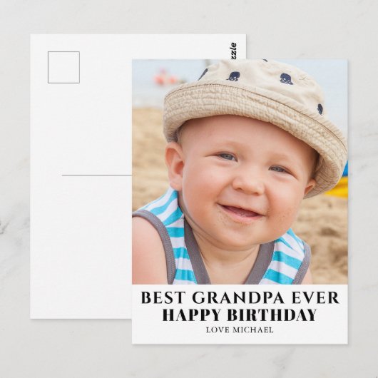 Foto verjaardag beste opa  briefkaart (Voorkant / Achterkant)