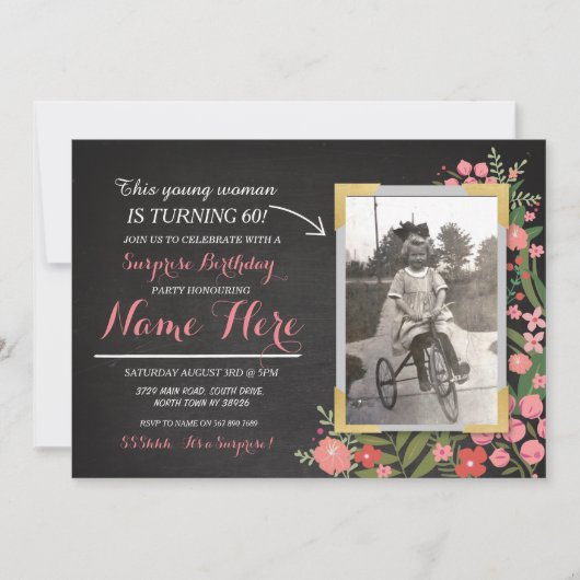 Foto Verjaardag Bloemen Nodig elke leeftijd Vrouw Kaart (Voorkant)