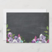 Foto Verjaardag Bloemen Rustiek Krijt Paarse Uitno Kaart (Achterkant)