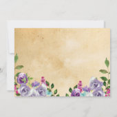 Foto Verjaardag Bloemen Rustiek  Paarse Uitnodigen Kaart (Achterkant)