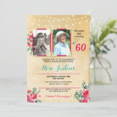 Foto Verjaardag Elke Leeftijd Bloemen 2 Afbeelding Kaart (Staand voorkant)