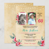 Foto Verjaardag Elke Leeftijd Bloemen 2 Afbeelding Kaart (Voorkant / Achterkant)