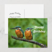 Foto verjaardag ijsvogel briefkaart (Voorkant / Achterkant)