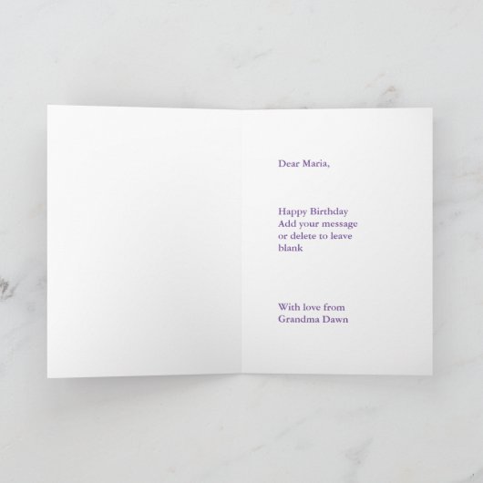 Foto Verjaardag Kaart kleindochter, 16 of leeftijd (Binnen)