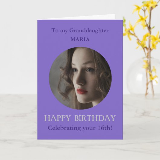 Foto Verjaardag Kaart kleindochter, 16 of leeftijd (Gele Bloem)