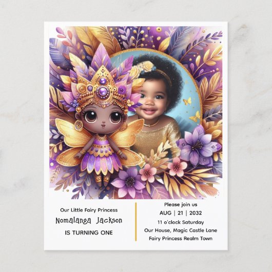 Foto Verjaardag Kleine Zwarte Fee Afrikaanse Paars (Voorkant)