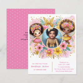 Foto Verjaardag Kleine Zwarte Fee Afrikaanse Roze