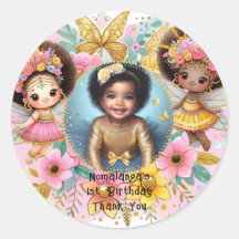 Foto Verjaardag Kleine Zwarte Fee Afrikaanse Roze