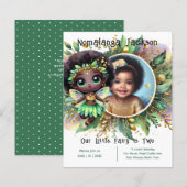 Foto Verjaardag Kleine Zwarte Fee Groen Goud (Voorkant / Achterkant)