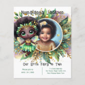 Foto Verjaardag Kleine Zwarte Fee Groen Goud (Voorkant)