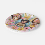 Foto Verjaardag Little Black Fairy Afrikaans Roze Papieren Bordje (Gekanteld)