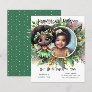 Foto Verjaardag Little Black Fairy Groen Goud