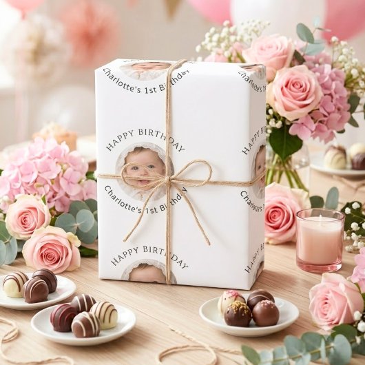 Foto Verjaardag Meisje Cadeaupapier