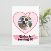 Foto Verjaardag met roze borstel Kaart (Staand voorkant)