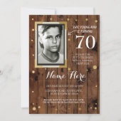 Foto Verjaardag  stijl Hout Elke leeftijd Uitnodig Kaart (Voorkant)