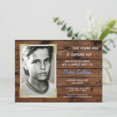 Foto Verjaardag  stijl Houten Uitnodigingen (Staand voorkant)