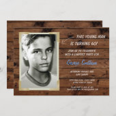 Foto Verjaardag  stijl Houten Uitnodigingen (Voorkant / Achterkant)