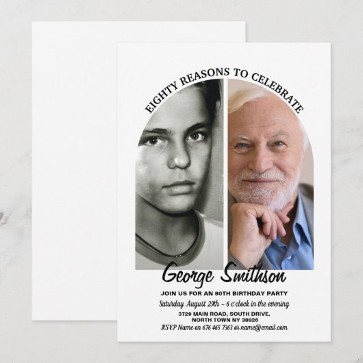 Foto Verjaardag Style Chalk 2 afbeeldingen Mannen Kaart (Voorkant / Achterkant)