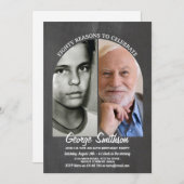 Foto Verjaardag  Style Chalk 2 afbeeldingen Mannen Kaart (Voorkant / Achterkant)