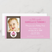 FOTO VERJAARDAG UITNODIGING:: cupcake 3L (Voorkant / Achterkant)