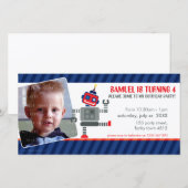 FOTO VERJAARDAG UITNODIGING:: robot dansen 3L (Voorkant / Achterkant)