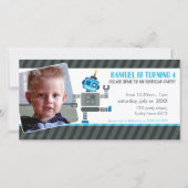 FOTO VERJAARDAG UITNODIGING:: robot dansen 4L (Voorkant)