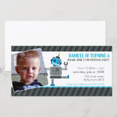 FOTO VERJAARDAG UITNODIGING:: robot dansen 4L (Voorkant / Achterkant)