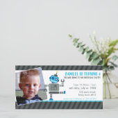 FOTO VERJAARDAG UITNODIGING:: robot dansen 4L (Staand voorkant)