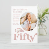 Foto Verjaardag Uitnodiging voor haar | 50 (Staand voorkant)