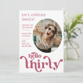 Foto Verjaardag Uitnodiging voor haar | dertig (Staand voorkant)