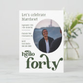 Foto Verjaardag Uitnodiging voor hem 40 | (Staand voorkant)