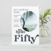 Foto Verjaardag Uitnodiging voor hem | 50 (Staand voorkant)