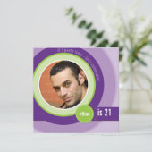 FOTO VERJAARDAG UITNODIGT :: circulaire 2SQ Kaart (Staand voorkant)