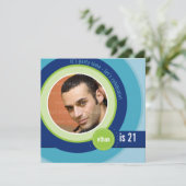 FOTO VERJAARDAG UITNODIGT :: circulaire 4SQ Kaart (Staand voorkant)