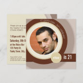 FOTO VERJAARDAG UITNODIGT :: circulaire 8SQ Kaart (Voorkant / Achterkant)