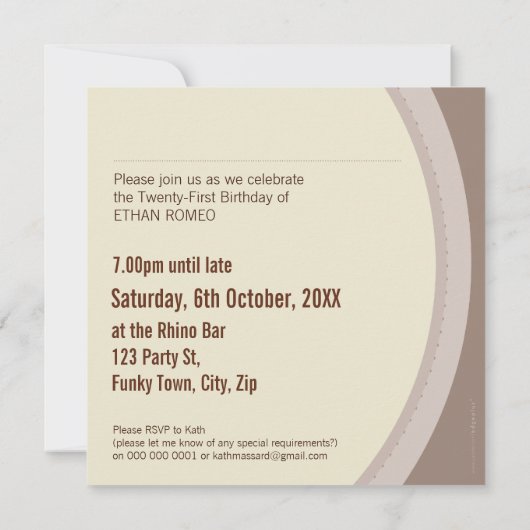 FOTO VERJAARDAG UITNODIGT :: circulaire 8SQ Kaart (Achterkant)