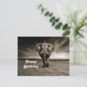 Foto verjaardag wilde stier olifant briefkaart (Staand voorkant)