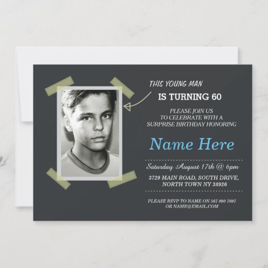 Foto Verjaardag  Zwart Nodig Mannen 50e 60e uit Kaart (Voorkant)