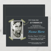 Foto Verjaardag  Zwart Nodig Mannen 50e 60e uit Kaart (Voorkant / Achterkant)