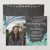 Foto Verjaardagsfeest 30e Krijt Succulenten 50 40e Kaart (Voorkant / Achterkant)